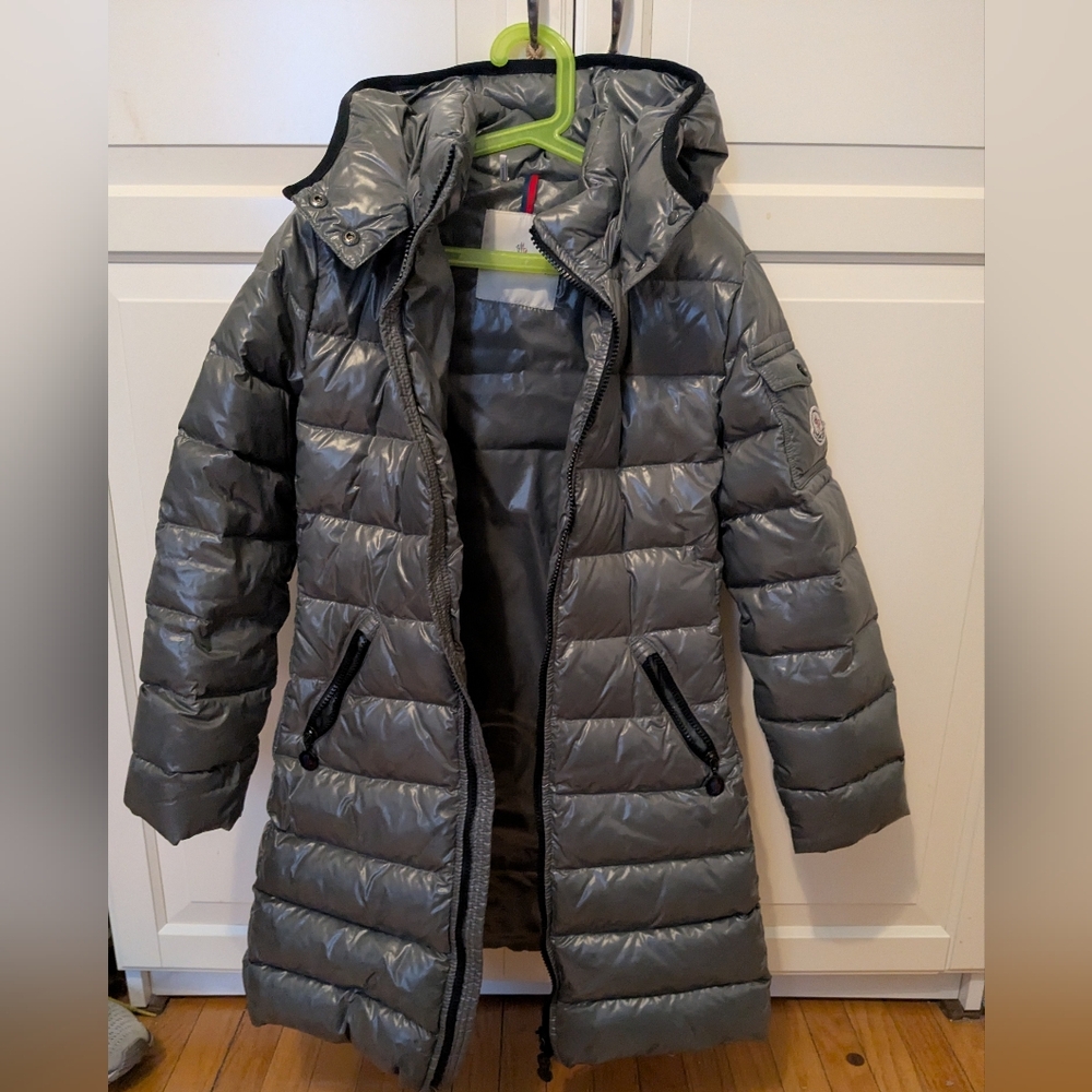Metallic Grey Kids Puffer Coat